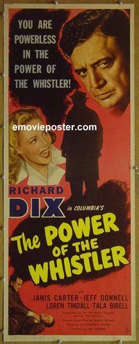 a726 POWER OF THE WHISTLER insert movie poster '45 Richard Dix