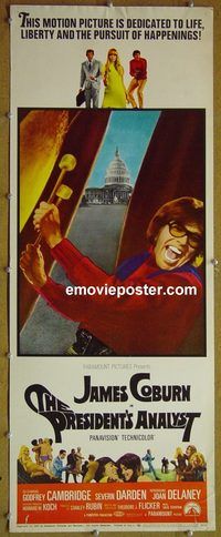 a727 PRESIDENT'S ANALYST insert movie poster '68 James Coburn