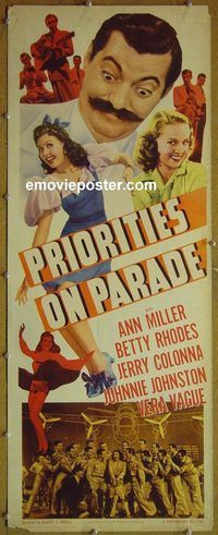 a729 PRIORITIES ON PARADE insert movie poster '42 Ann Miller