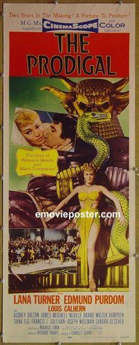 a731 PRODIGAL insert movie poster '55 Lana Turner