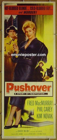 a737 PUSHOVER style B insert movie poster '54 sexy Kim Novak!