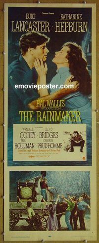 a750 RAINMAKER insert movie poster '56 Lancaster, Hepburn