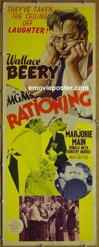 a753 RATIONING insert movie poster '44 Wallace Beery, Marjorie Main