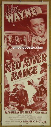 a755 RED RIVER RANGE insert movie poster R53 John Wayne