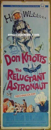 a759 RELUCTANT ASTRONAUT insert movie poster '67 Don Knotts