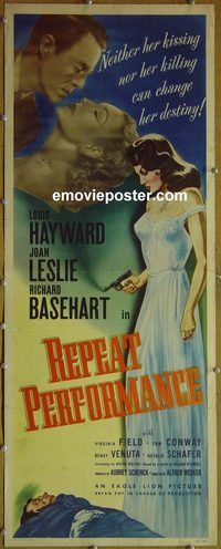 a760 REPEAT PERFORMANCE insert movie poster '47 Hayward, Leslie