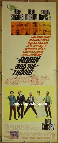 a767 ROBIN & THE 7 HOODS insert movie poster '64 the Rat Pack!