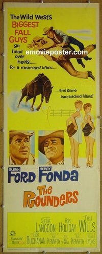 a781 ROUNDERS insert movie poster '65 Glenn Ford, Fonda