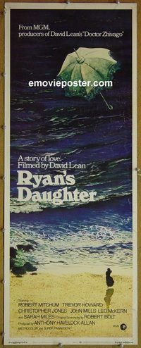 a783 RYAN'S DAUGHTER insert movie poster '70 Mitchum, Howard