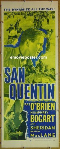 a792 SAN QUENTIN insert movie poster R56 Humphrey Bogart