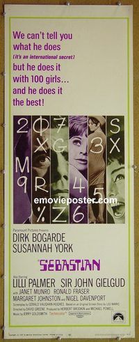 a800 SEBASTIAN insert movie poster '68 Dirk Bogarde, Susannah York