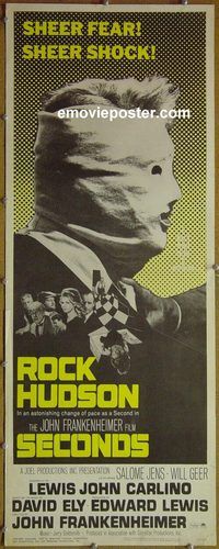 a802 SECONDS insert movie poster '66 Hudson, Frankenheimer