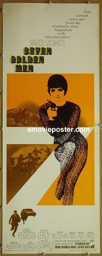 a811 SEVEN GOLDEN MEN insert movie poster 1969 Mario Vicario, Italian!