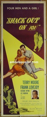 a817 SHACK OUT ON 101 insert movie poster '56 Terry Moore, Marvin