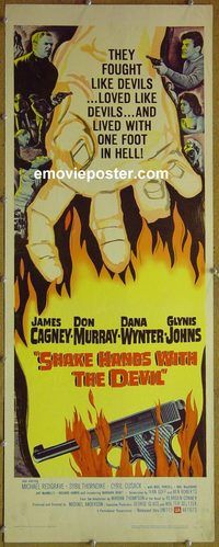 a821 SHAKE HANDS WITH THE DEVIL insert movie poster '59 Cagney