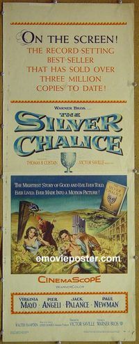 a842 SILVER CHALICE insert movie poster '55 1st Paul Newman