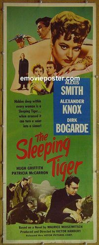 a846 SLEEPING TIGER insert movie poster '54 Joseph Losey