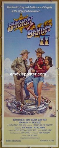 a849 SMOKEY & THE BANDIT 2 insert movie poster '80 Burt Reynolds