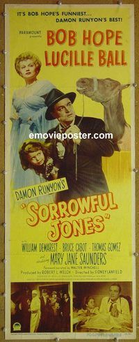 a862 SORROWFUL JONES insert movie poster '49 Bob Hope, Lucy!