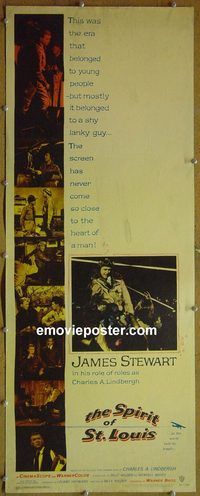 a870 SPIRIT OF ST LOUIS insert movie poster '57 James Stewart