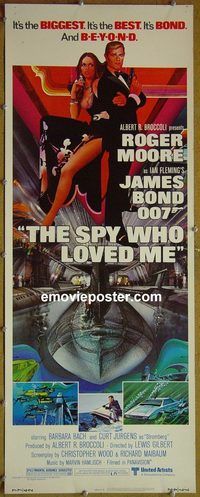 a876 SPY WHO LOVED ME insert movie poster '77 Moore as Bond