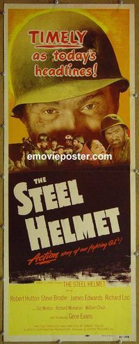 a885 STEEL HELMET insert movie poster '51 Sam Fuller, Hutton