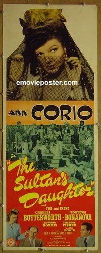 a899 SULTAN'S DAUGHTER insert movie poster '43 sexy Ann Corio!