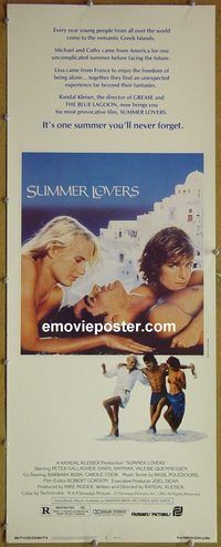 a900 SUMMER LOVERS insert movie poster '82 Daryl Hannah