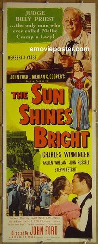 a904 SUN SHINES BRIGHT insert movie poster '53 John Ford