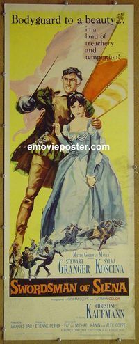 a915 SWORDSMAN OF SIENA insert movie poster '62 Stewart Granger