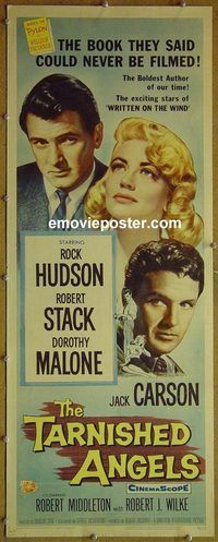 a924 TARNISHED ANGELS insert movie poster '58 Rock Hudson