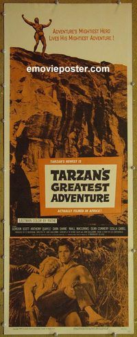 a932 TARZAN'S GREATEST ADVENTURE insert movie poster '59 Gordon Scott