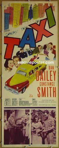 a936 TAXI insert movie poster '53 Dan Dailey, Constance Smith