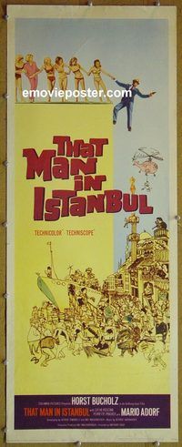 a947 THAT MAN IN ISTANBUL insert movie poster '66 Horst Bucholz