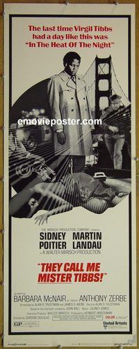 a949 THEY CALL ME MISTER TIBBS insert movie poster '70 Sidney Poitier