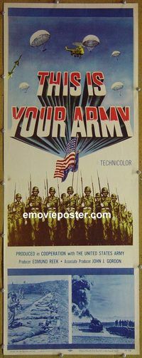 a959 THIS IS YOUR ARMY insert movie poster '54 military soldiers!