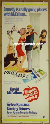 a006 3 BITES OF THE APPLE insert movie poster '67 David McCallum