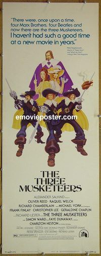 a965 THREE MUSKETEERS insert movie poster '74 Raquel Welch