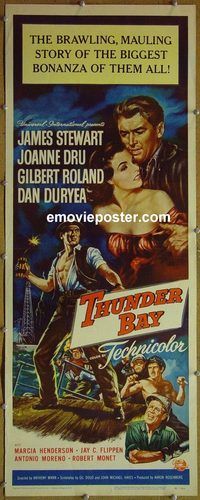 a969 THUNDER BAY insert movie poster '53 James Stewart