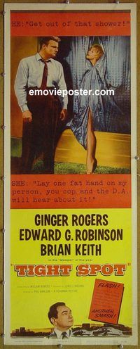a972 TIGHT SPOT insert movie poster '55 Ginger Rogers, E.G. Robinson