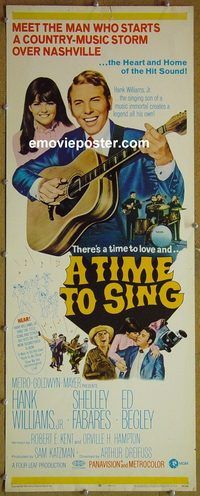 a975 TIME TO SING insert movie poster '68 Hank Williams Jr., Fabares