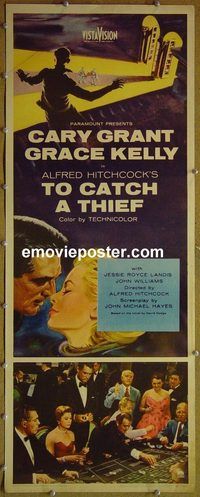 a977 TO CATCH A THIEF insert movie poster '55 Hitchcock, Kelly