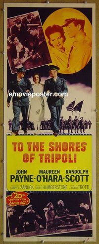 a979 TO THE SHORES OF TRIPOLI insert movie poster R52 Payne, O'Hara