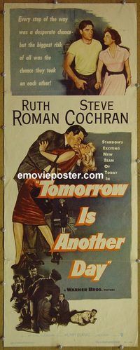 a982 TOMORROW IS ANOTHER DAY insert movie poster '51 Roman, Cochran