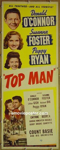 a984 TOP MAN insert movie poster '43 Donald O'Connor, Richard Dix