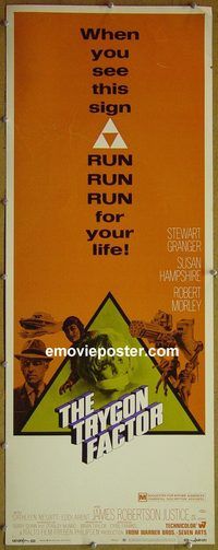 a997 TRYGON FACTOR insert movie poster '69 Stewart Granger