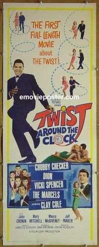 a999 TWIST AROUND THE CLOCK insert movie poster '62 Chubby Checker