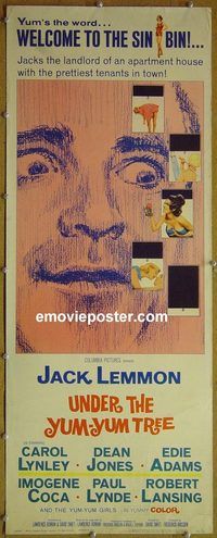 b005 UNDER THE YUM-YUM TREE insert movie poster '63 Jack Lemmon