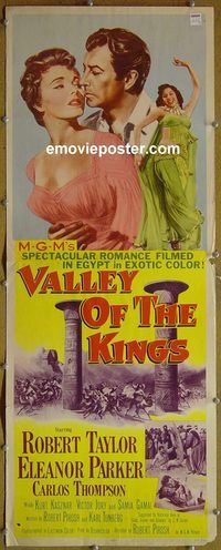 b016 VALLEY OF THE KINGS insert movie poster '54 Robert Taylor