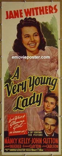 b023 VERY YOUNG LADY insert movie poster '41 Jane Withers